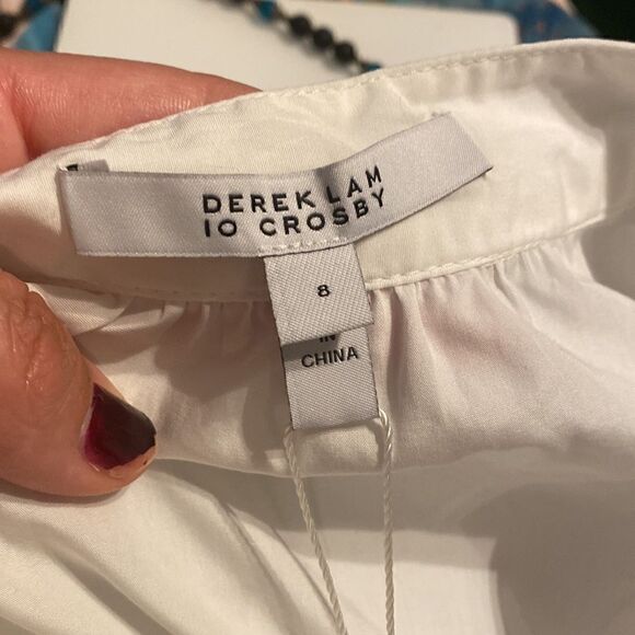 NWT Derek Lam Renee Long Sleeve Ruffle Button Down White Blouse - Picture 10 of 14